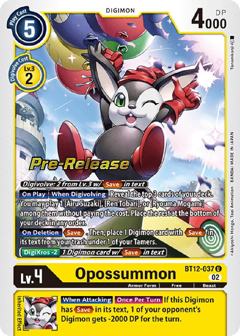 Image of Opossummon [BT12-037] [Across Time Pre-Release Cards]