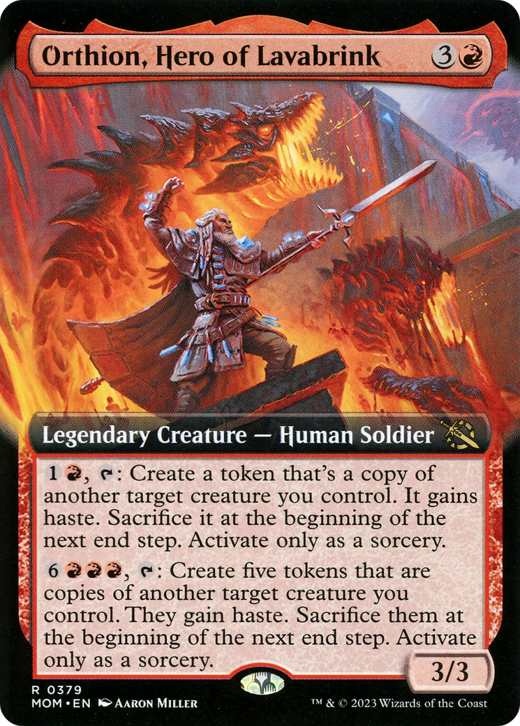 Image of Orthion, Hero of Lavabrink (Extended Art) [March of the Machine]