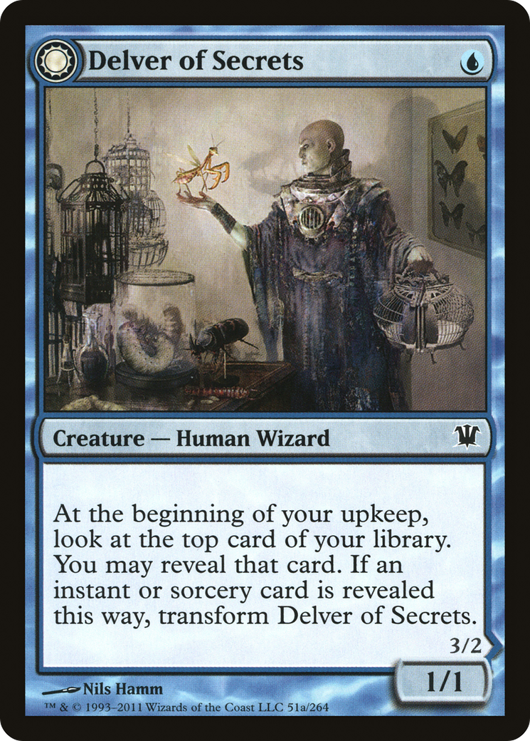 Image of Delver of Secrets // Insectile Aberration [Innistrad]