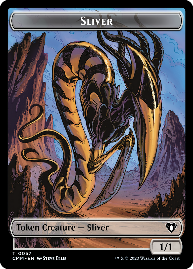 Image of Copy (54) // Sliver Double-Sided Token [Commander Masters Tokens]