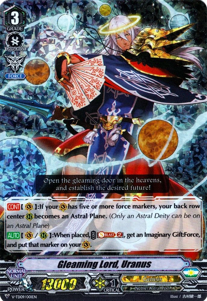 Image of Gleaming Lord, Uranus (Parallel Foil) (V-TD09/001EN) [Shinemon Nitta]