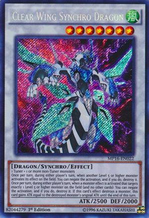 Image of Clear Wing Synchro Dragon [MP16-EN022] Secret Rare
