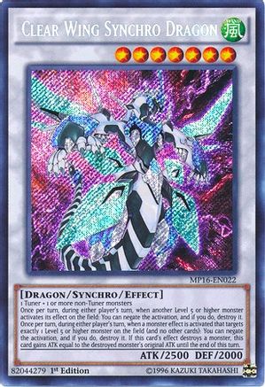 Clear Wing Synchro Dragon [MP16-EN022] Secret Rare