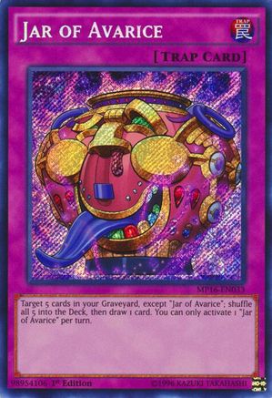 Image of Jar of Avarice [MP16-EN033] Secret Rare