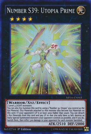 Image of Number S39: Utopia Prime [MP16-EN043] Super Rare