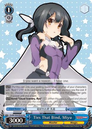 Image of Ties That Bind, Miyu (PI/EN-S04-E028 RR) [Fate/kaleid liner PRISMA ILLYA DX]