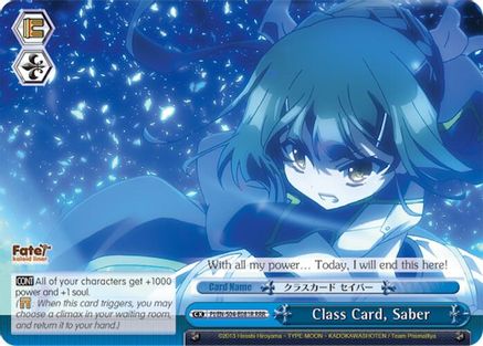 Image of Class Card, Saber (PI/EN-S04-E081R RRR) [Fate/kaleid liner PRISMA ILLYA DX]