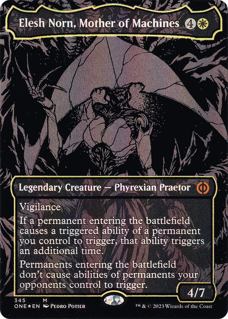 Image of Elesh Norn, Mother of Machines (Oil Slick Raised Foil) [Phyrexia: All Will Be One]