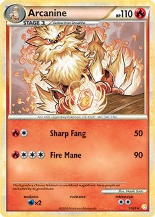 Image of Arcanine (1/123) (Theme Deck Exclusive) [HeartGold & SoulSilver: Base Set]
