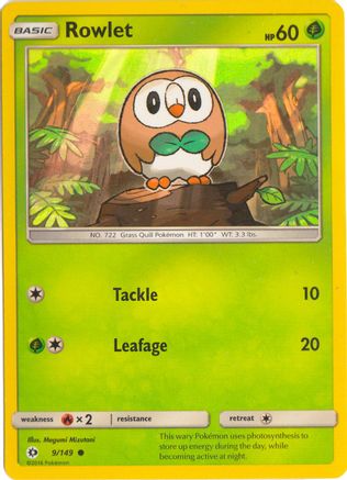 Image of Rowlet (9/149) (Water Web Holo) [Sun & Moon: Base Set]