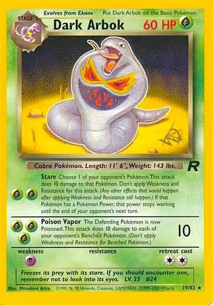 Image of Dark Arbok (19/82) (W Stamped Promo) [Team Rocket Unlimited]
