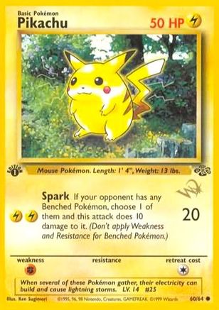 Image of Pikachu (60/64) (W Stamped Promo) [Jungle 1st Edition]