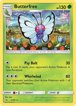Image of Butterfree (3/149) [Sun & Moon: Base Set]