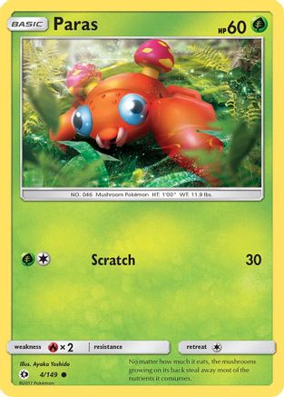 Image of Paras (4/149) [Sun & Moon: Base Set]