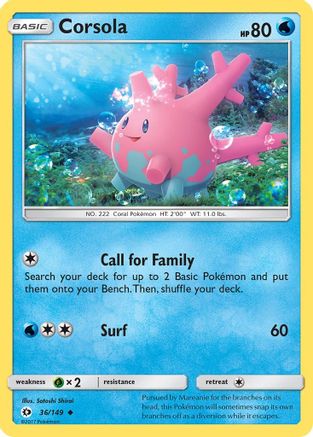 Image of Corsola (36/149) [Sun & Moon: Base Set]