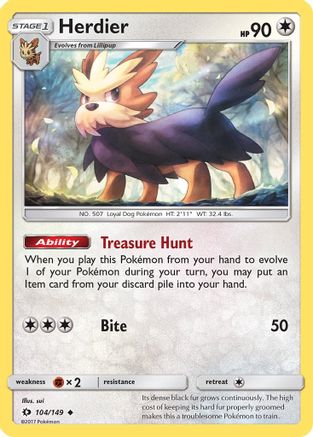 Image of Herdier (104/149) [Sun & Moon: Base Set]