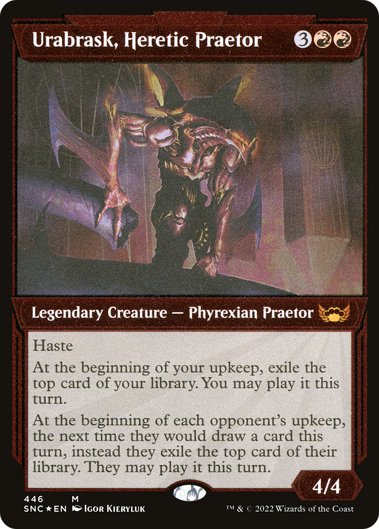 Image of Urabrask, Heretic Praetor (Showcase Art Deco Foil Etched) [Streets of New Capenna]