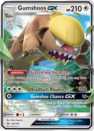 Image of Gumshoos GX (110/149) [Sun & Moon: Base Set]