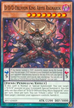 D/D/D Oblivion King Abyss Ragnarok [SP17-EN029] Starfoil Rare