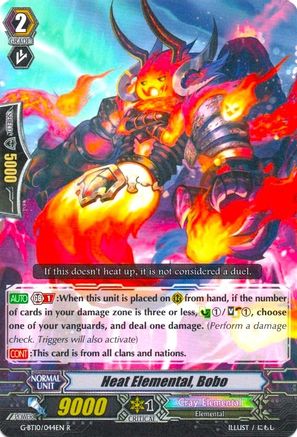 Heat Elemental, Bobo (RAGING CLASH OF THE BLADE FANGS)