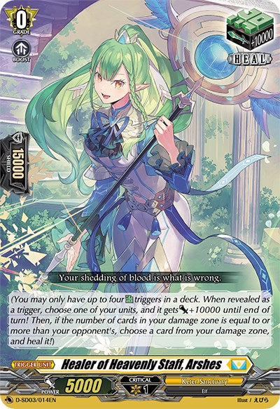 Image of Healer of Heavenly Staff, Arshes (D-SD03/014EN) [Tohya Ebata: Apex Ruler]