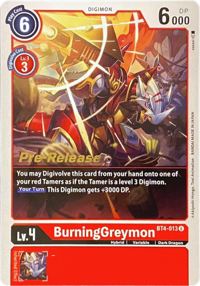 Image of BurningGreymon [BT4-013] [Great Legend Pre-Release Promos]