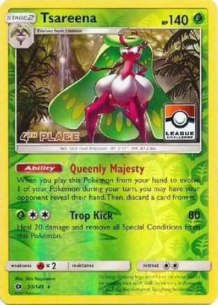 Image of Tsareena (20/149) (League 4th Place) [Sun & Moon: Base Set]