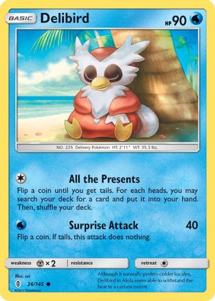Image of Delibird (26/145) [Sun & Moon: Guardians Rising]