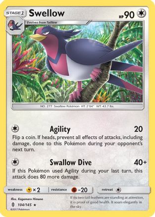 Image of Swellow (104/145) [Sun & Moon: Guardians Rising]