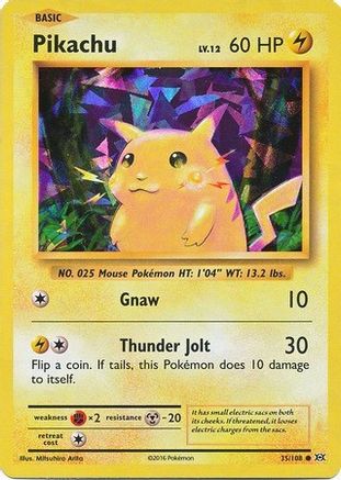 Image of Pikachu (35/108) (Theme Deck Exclusive) (Cracked Ice Holo) [XY: Evolutions]