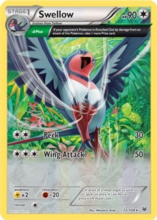 Image of Swellow (72/108) (Theme Deck Exclusive) [XY: Roaring Skies]