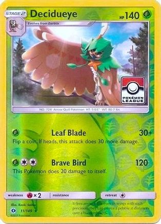 Image of Decidueye (11/149) (League Promo) [Sun & Moon: Base Set]