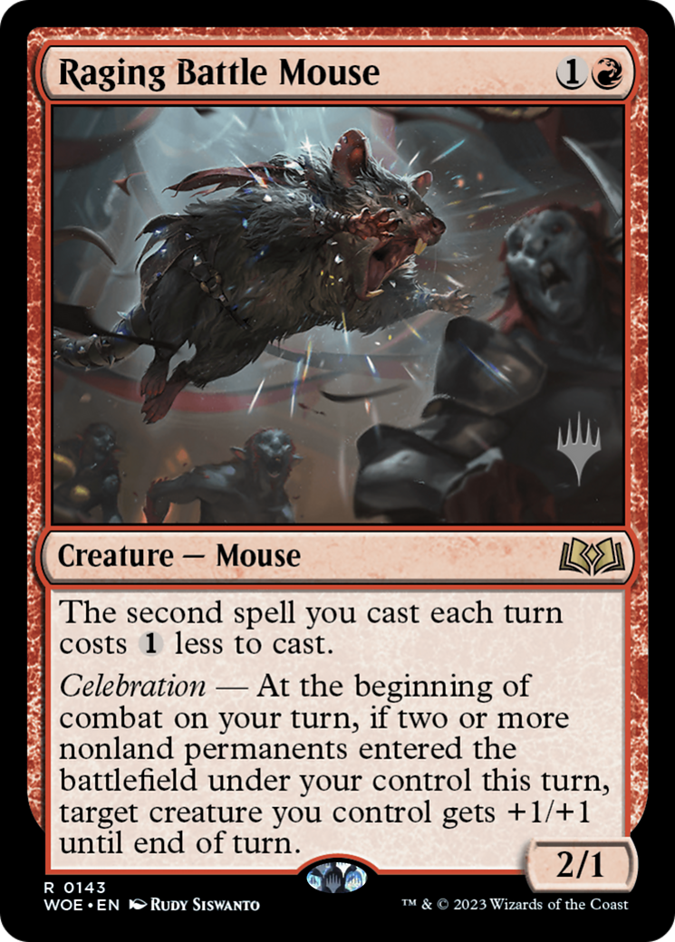 Image of Raging Battle Mouse (Promo Pack) [Wilds of Eldraine Promos]