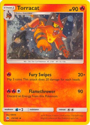 Image of Torracat (25/149) (Cosmos Holo) [Sun & Moon: Base Set]