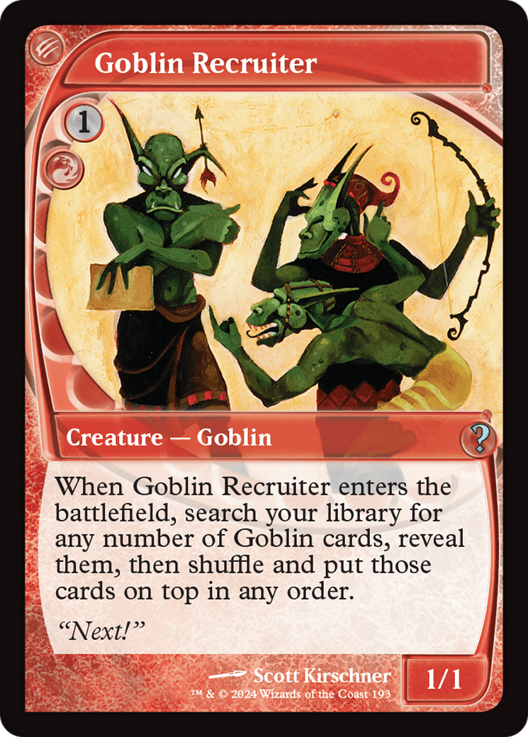 Image of Goblin Recruiter (Future Sight) [Mystery Booster 2]