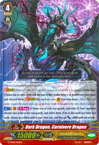 Image of Dark Dragon, Carnivore Dragon (RRR) (G-TD10/001EN) [Ritual of Dragon Sorcery]