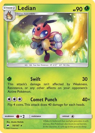 Image of Ledian (10/147) [Sun & Moon: Burning Shadows]