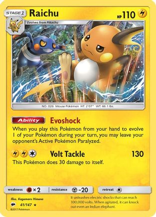Image of Raichu (41/147) [Sun & Moon: Burning Shadows]