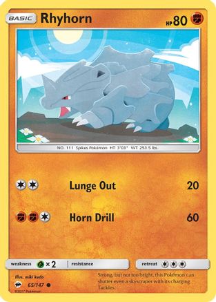 Image of Rhyhorn (65/147) [Sun & Moon: Burning Shadows]
