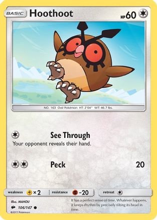 Image of Hoothoot (106/147) [Sun & Moon: Burning Shadows]