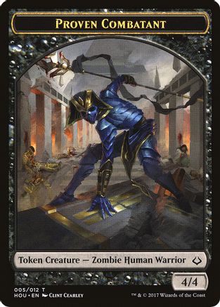 Image of Proven Combatant // Zombie Double-Sided Token (HOU-5 // 20) - Hour of Devastation