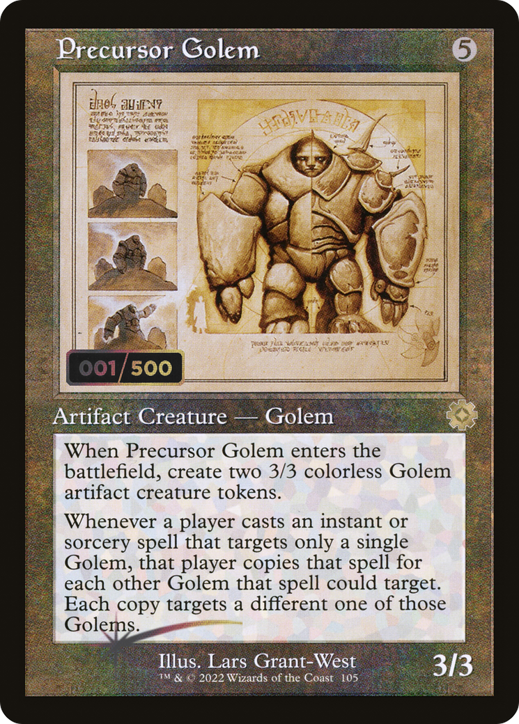 Image of Precursor Golem (Retro Schematic) (Serialized) [The Brothers' War Retro Artifacts]