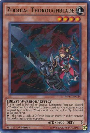 Image of Zoodiac Thoroughblade [MP17-EN184] Ultra Rare