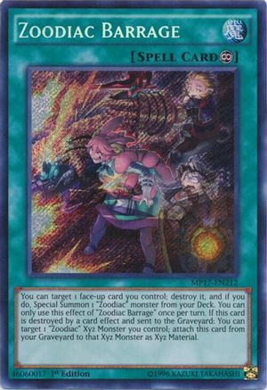 Image of Zoodiac Barrage [MP17-EN212] Secret Rare