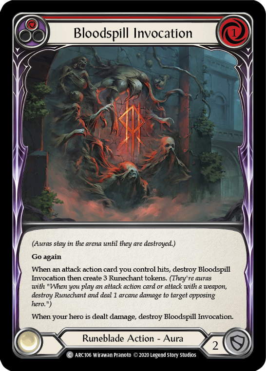 Image of Bloodspill Invocation (Red) [U-ARC106] (Arcane Rising Unlimited)  Unlimited Rainbow Foil