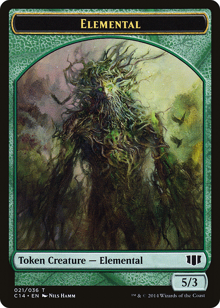 Image of Elemental // Beast (019/036) Double-Sided Token [Commander 2014 Tokens]