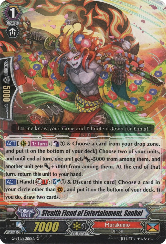 Image of Stealth Fiend of Entertainment, Senbei (G-BT13/088EN) [Ultimate Stride]