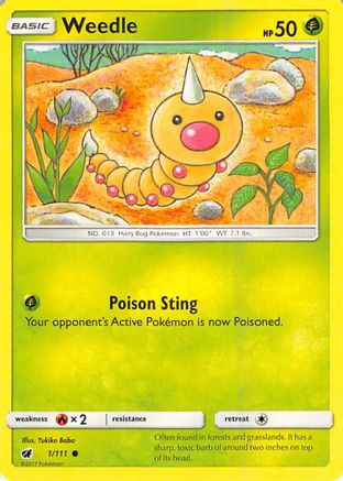 Image of Weedle (1/111) [Sun & Moon: Crimson Invasion]