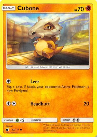 Image of Cubone (52/111) [Sun & Moon: Crimson Invasion]