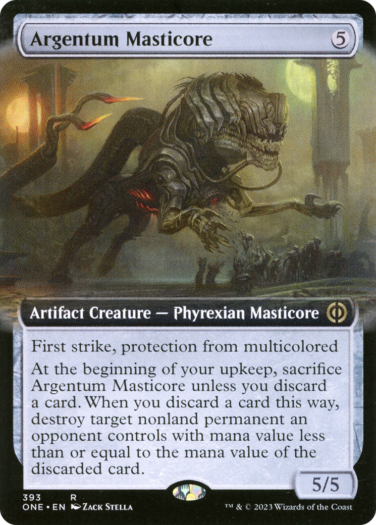 Image of Argentum Masticore (Extended Art) [Phyrexia: All Will Be One]